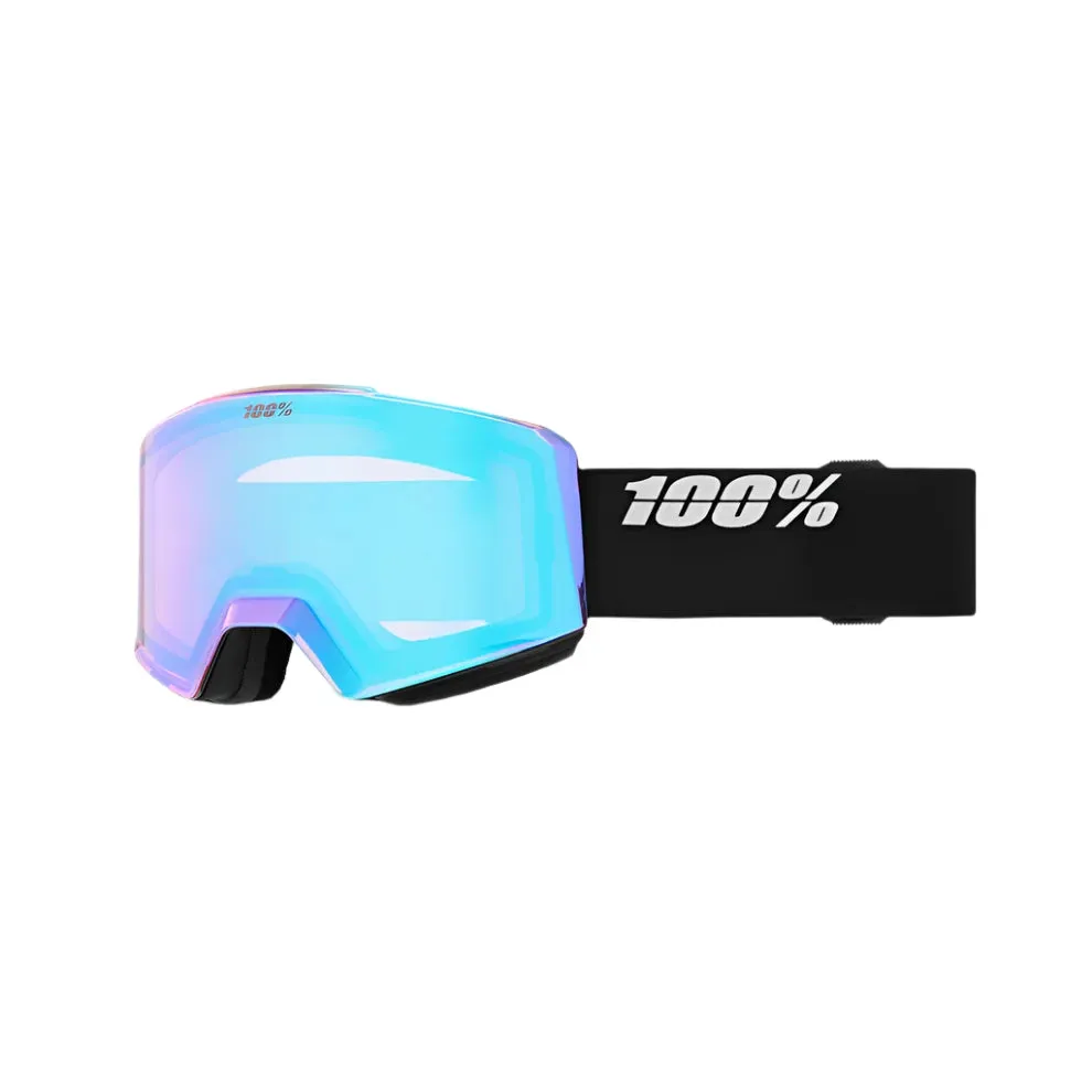 100% Norg Black/Silver - HiPER Silver Mirror   HiPER Turquoise Mirror Snow Goggle
