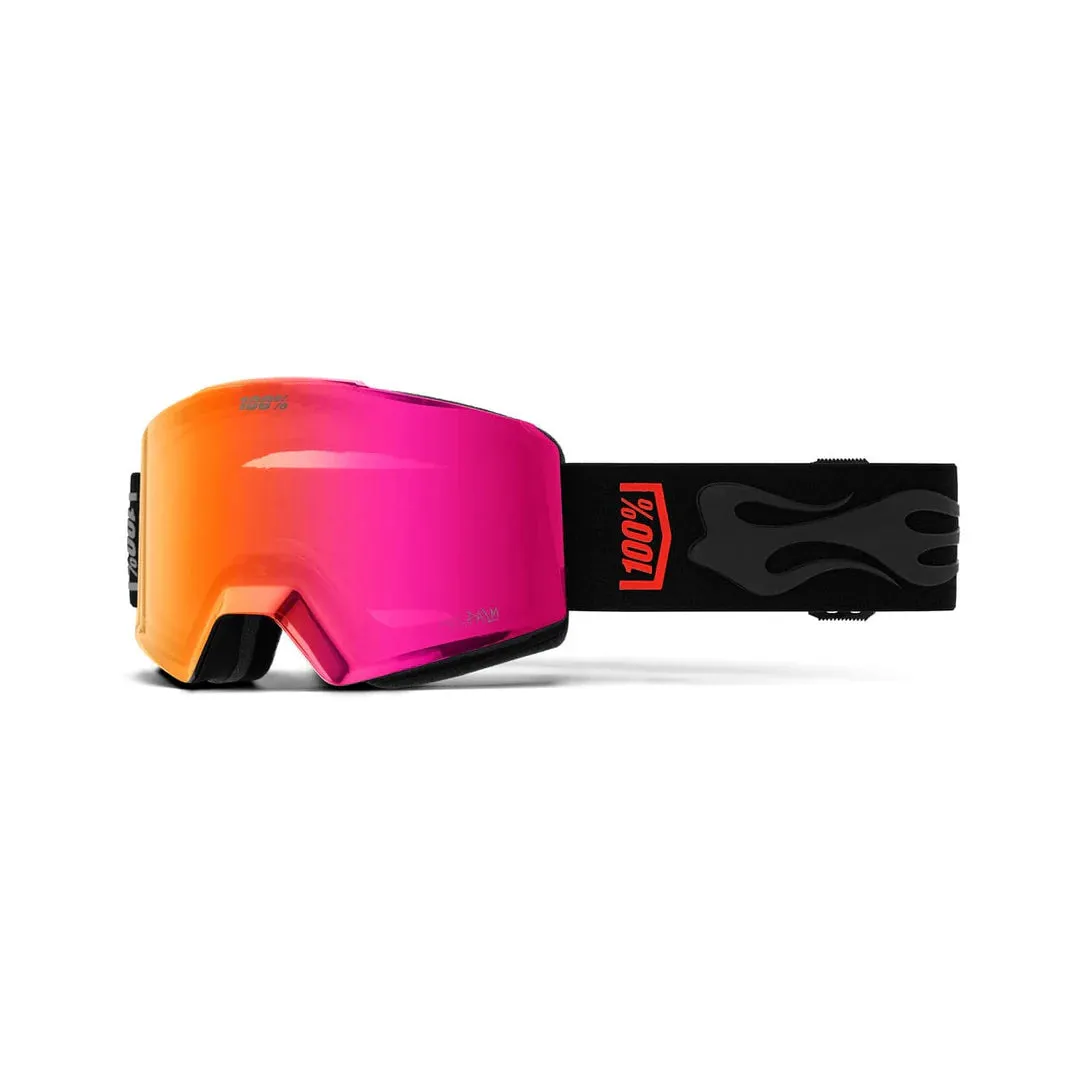 100% Norg Max Palm - HiPER Black Mirror   HiPER Dark Red Mirror Snow Goggle