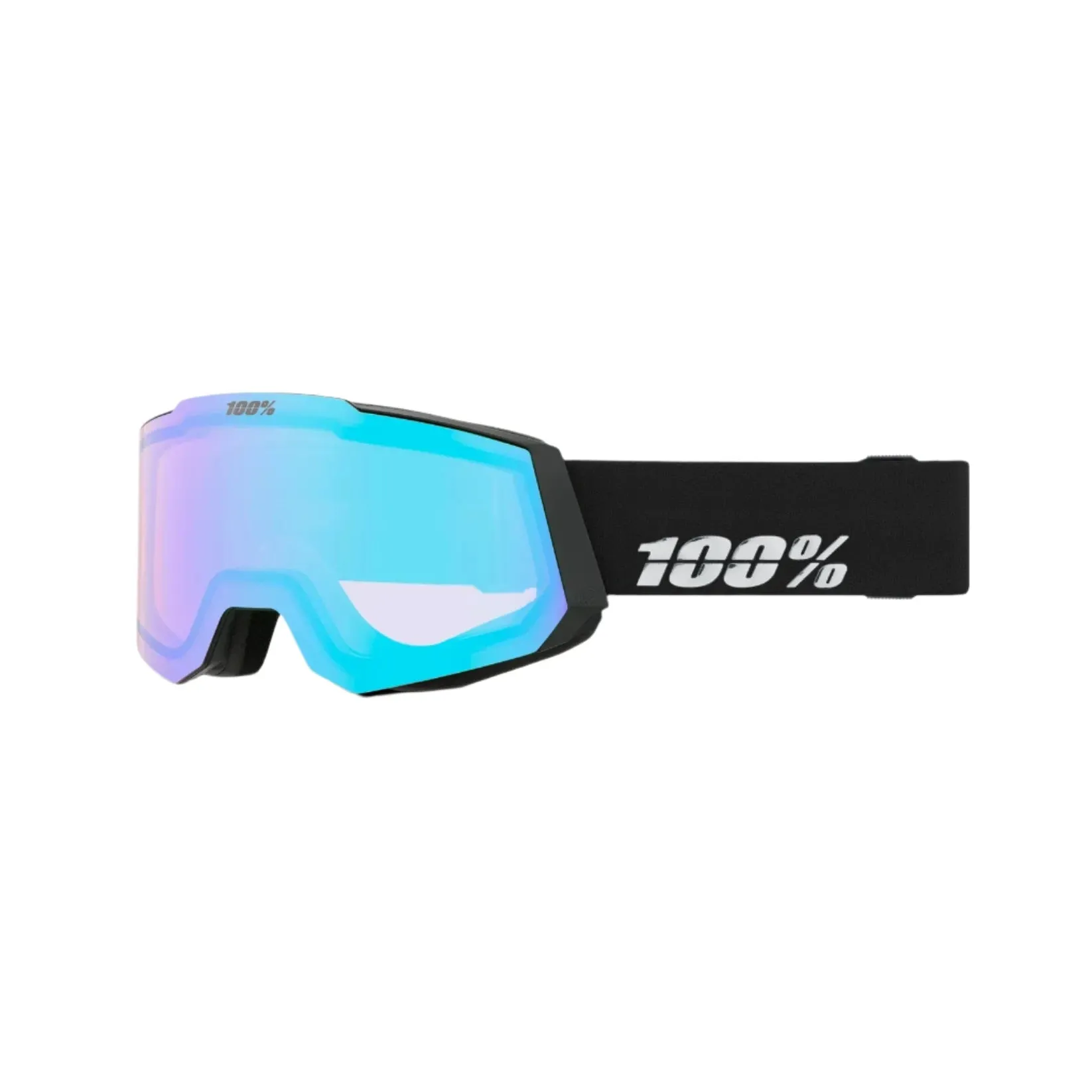 100% Snowcraft Black - HiPER Silver Mirror   HiPER Turquoise Mirror Snow Goggle