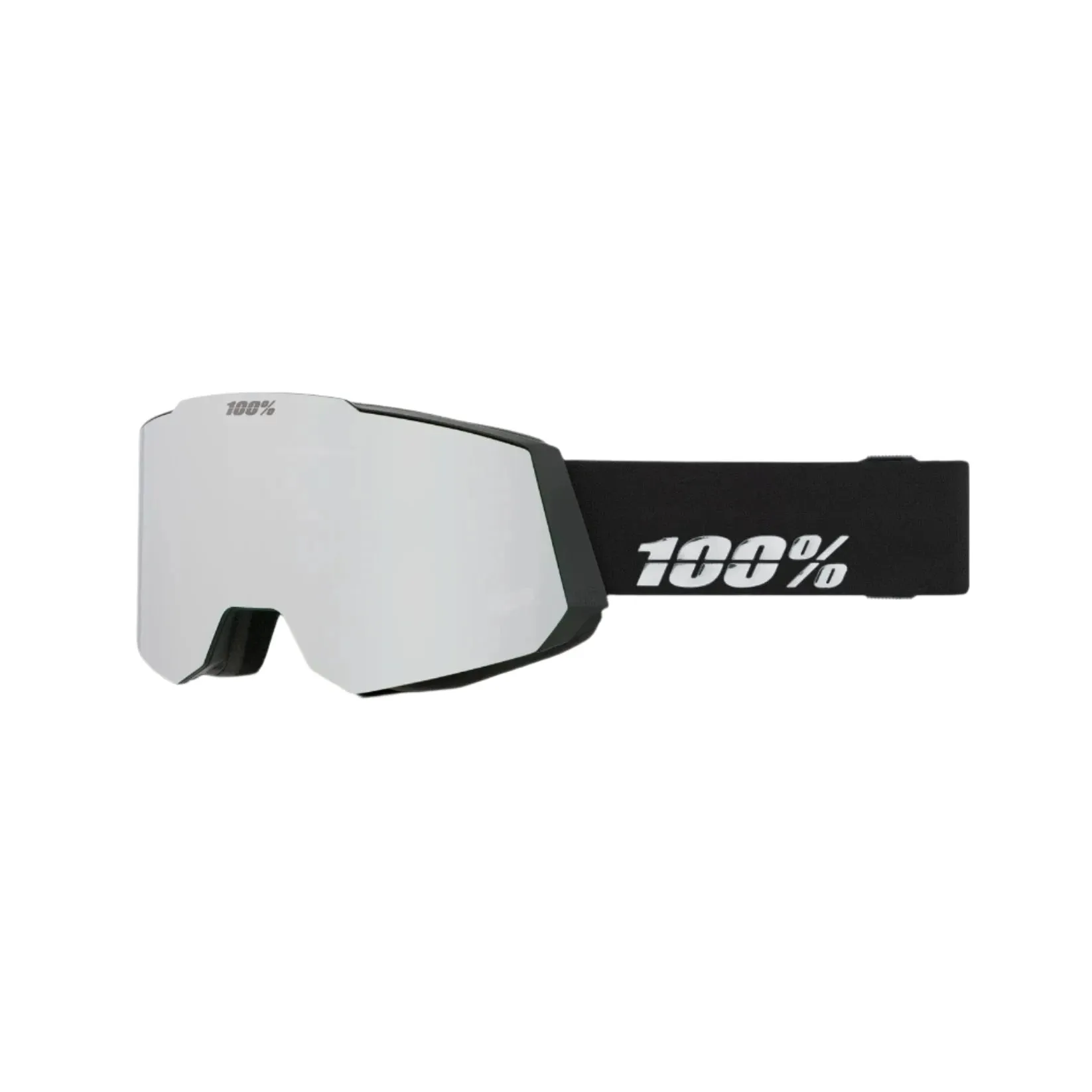 100% Snowcraft Black - HiPER Silver Mirror   HiPER Turquoise Mirror Snow Goggle