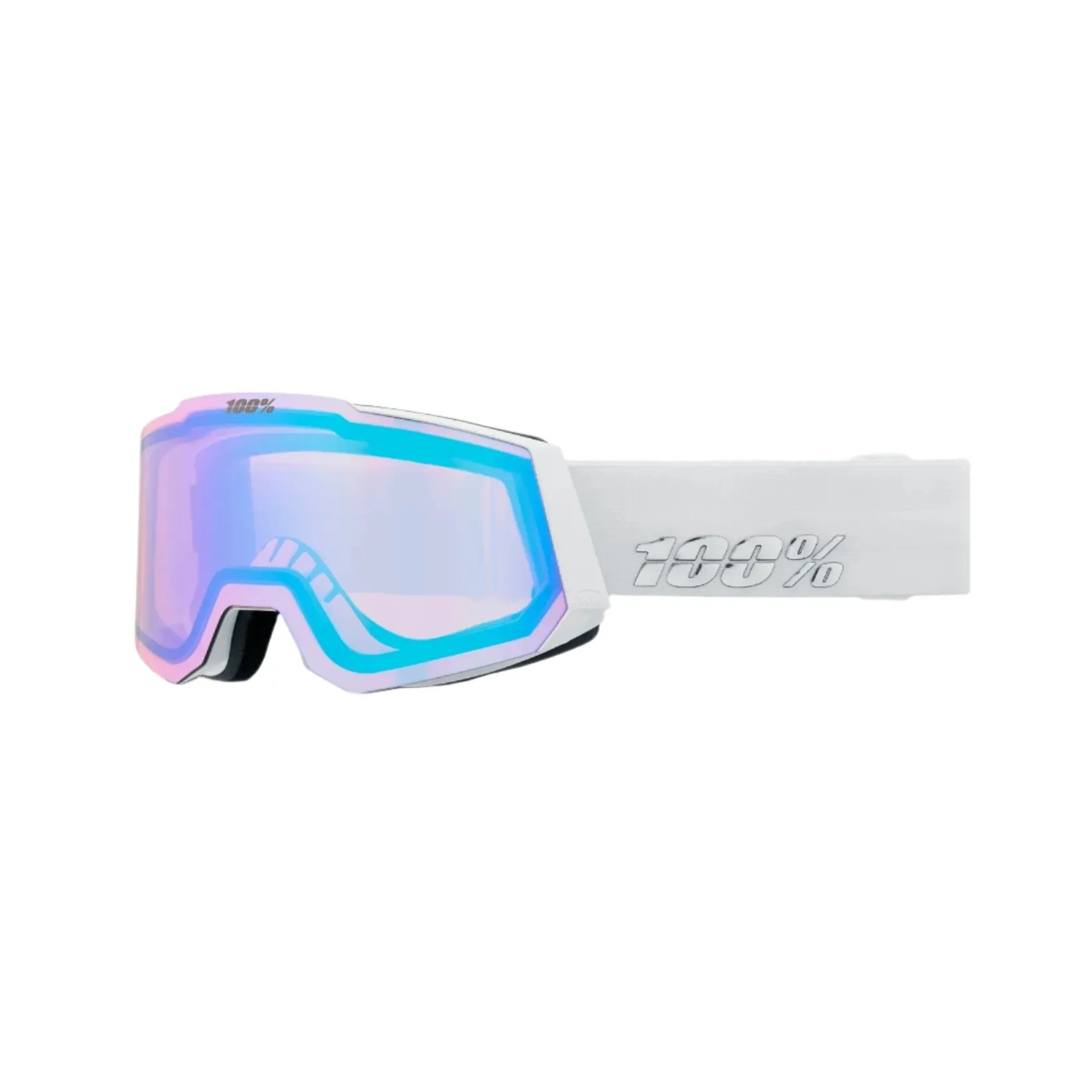 100% Snowcraft White - HiPER Red Mirror   HiPER Pink/Turquoise Mirror Snow Goggle