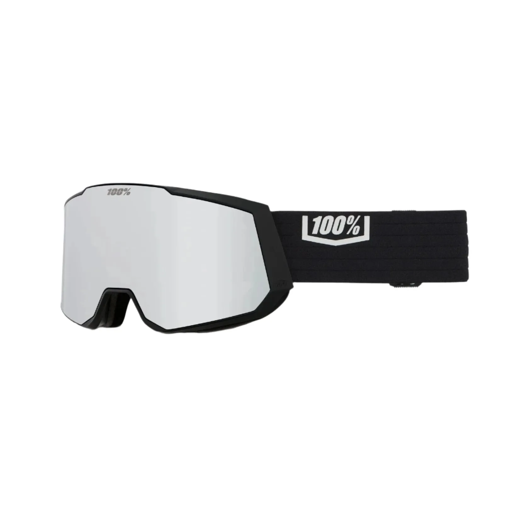 100% Snowcraft XL Black - HiPER Silver Mirror   HiPER Turquoise Mirror Snow Goggle