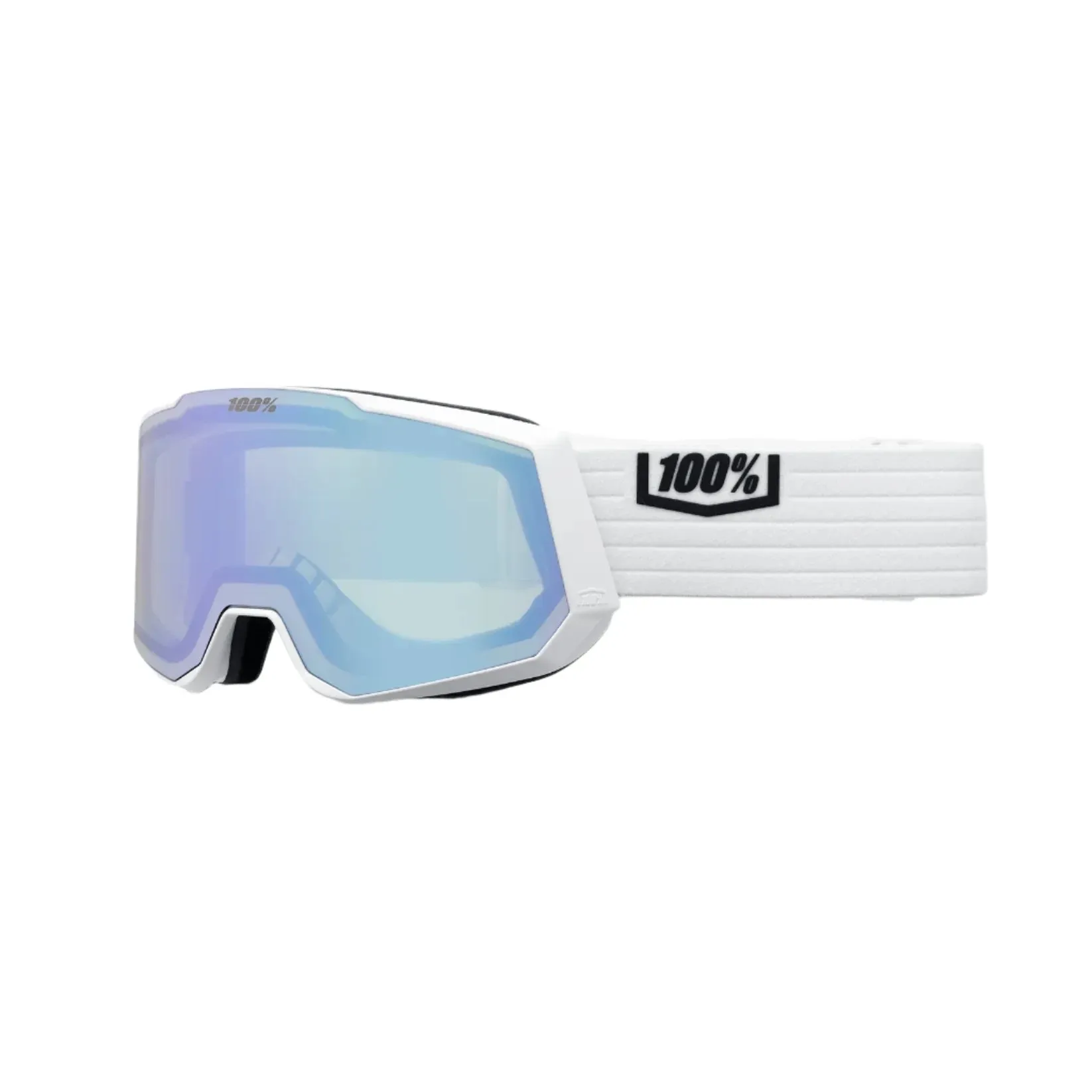 100% Snowcraft XL White - HiPER Violet Mirror   HiPER Silver Flash Mirror Snow Goggle