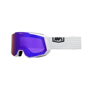 100% Snowcraft XL White - HiPER Violet Mirror   HiPER Silver Flash Mirror Snow Goggle