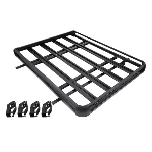 1.27M Aluminium Alloy Car 4WD 4x4 Roof Rack Basket Cargo Luggage Carrier Box Bar Black