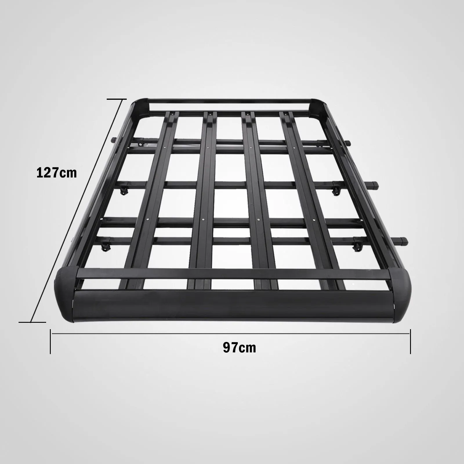 1.27M Aluminium Alloy Car 4WD 4x4 Roof Rack Basket Cargo Luggage Carrier Box Bar Black
