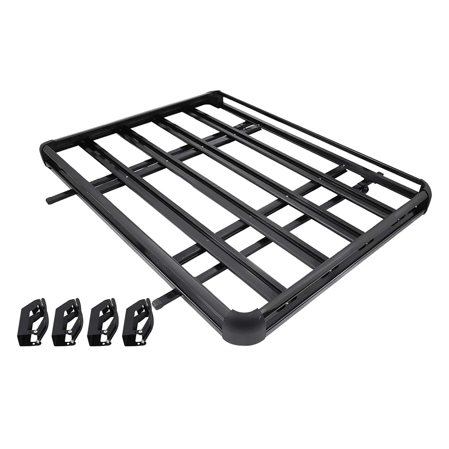 1.27M Aluminium Alloy Car 4WD 4x4 Roof Rack Basket Cargo Luggage Carrier Box Bar Black