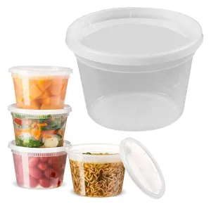 144 Ct 16oz Clear Deli Containers w/ Lids BPA-Free Food Storage Microwave Safe
