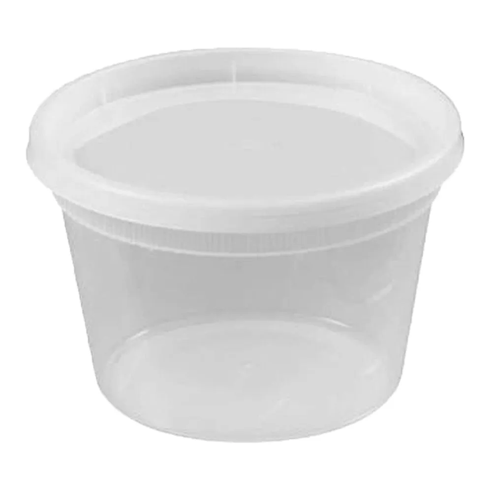 144 Ct 16oz Clear Deli Containers w/ Lids BPA-Free Food Storage Microwave Safe