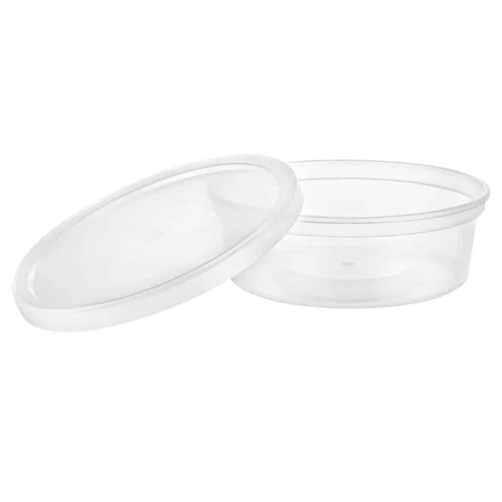 144ct 8oz Deli Plastic Food Storage Containers w/ Airtight Lids Takeout BPA Free