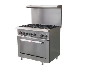 36 in. Gas Range - 6 Burners With Oven