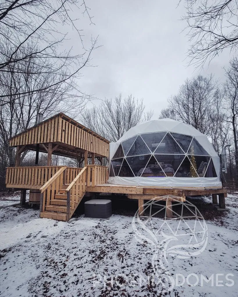 4-Season DELUXE Glamping Package Dome - 20'/6m - Phoenix Domes