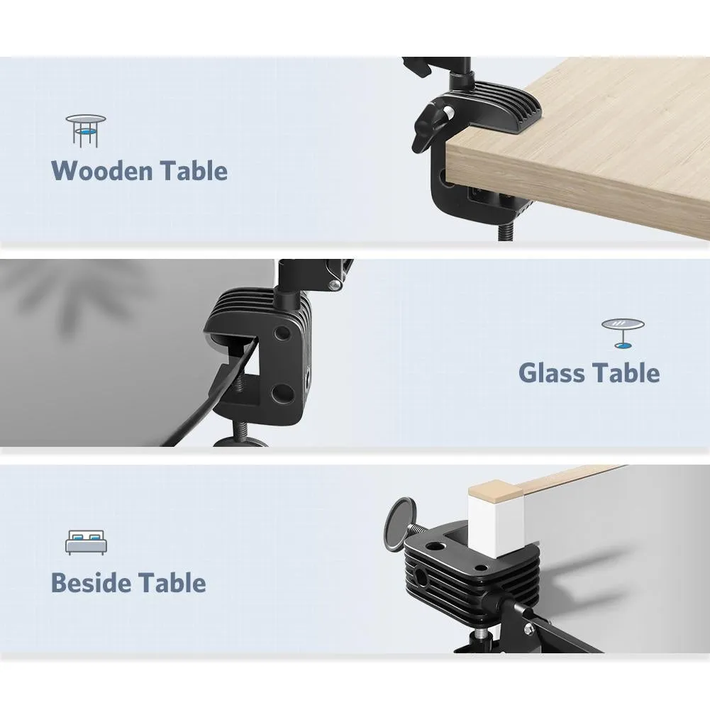 50394 Universal Holder with Folding Long Arm | Black