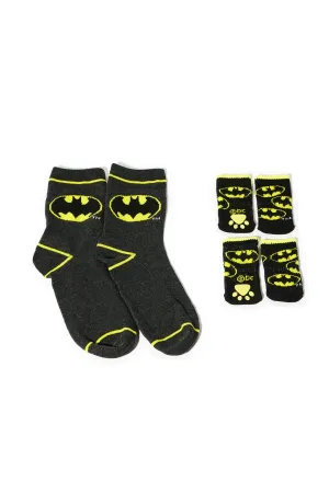 Batman Adult And Doggy Socks - Black/Yellow
