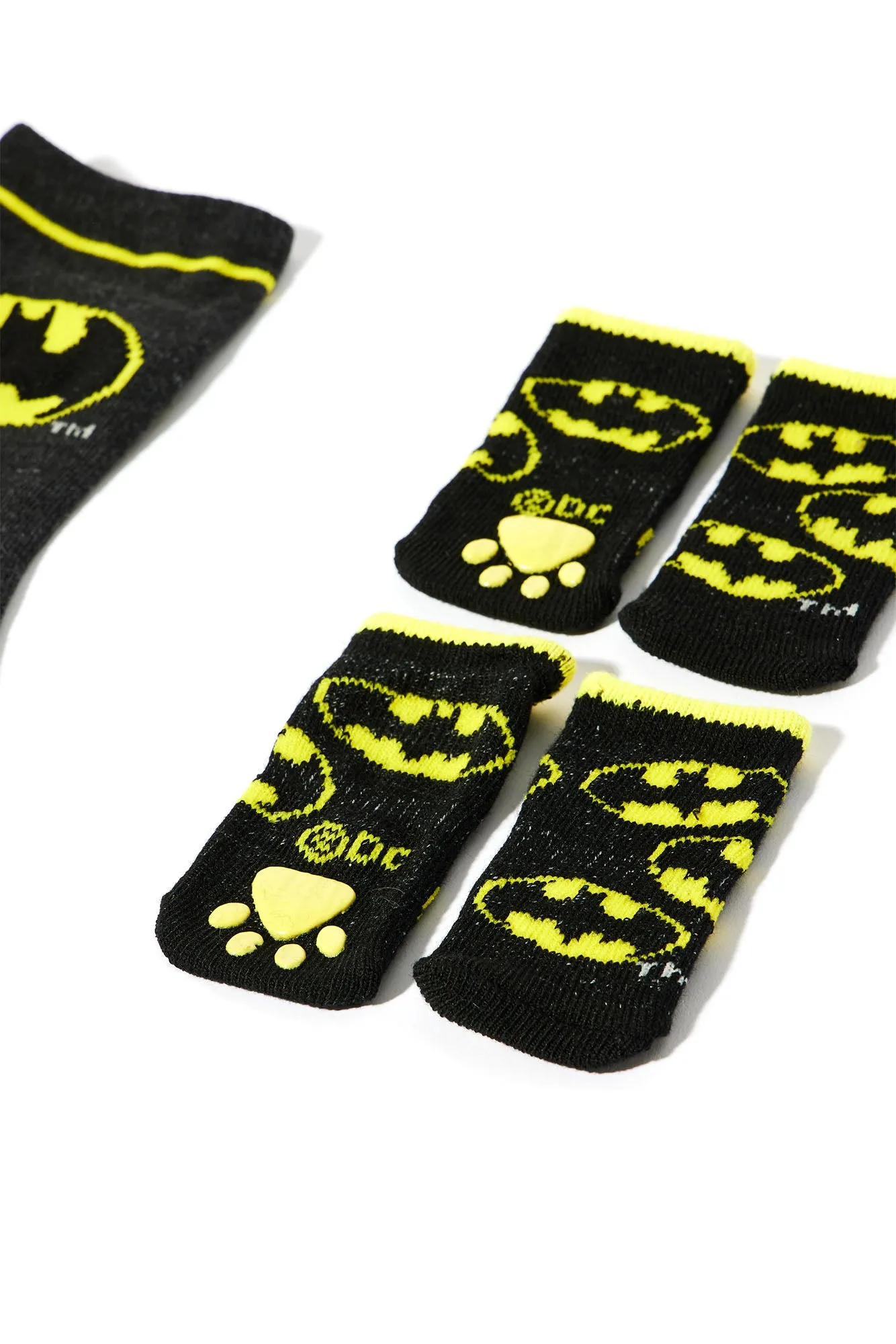 Batman Adult And Doggy Socks - Black/Yellow