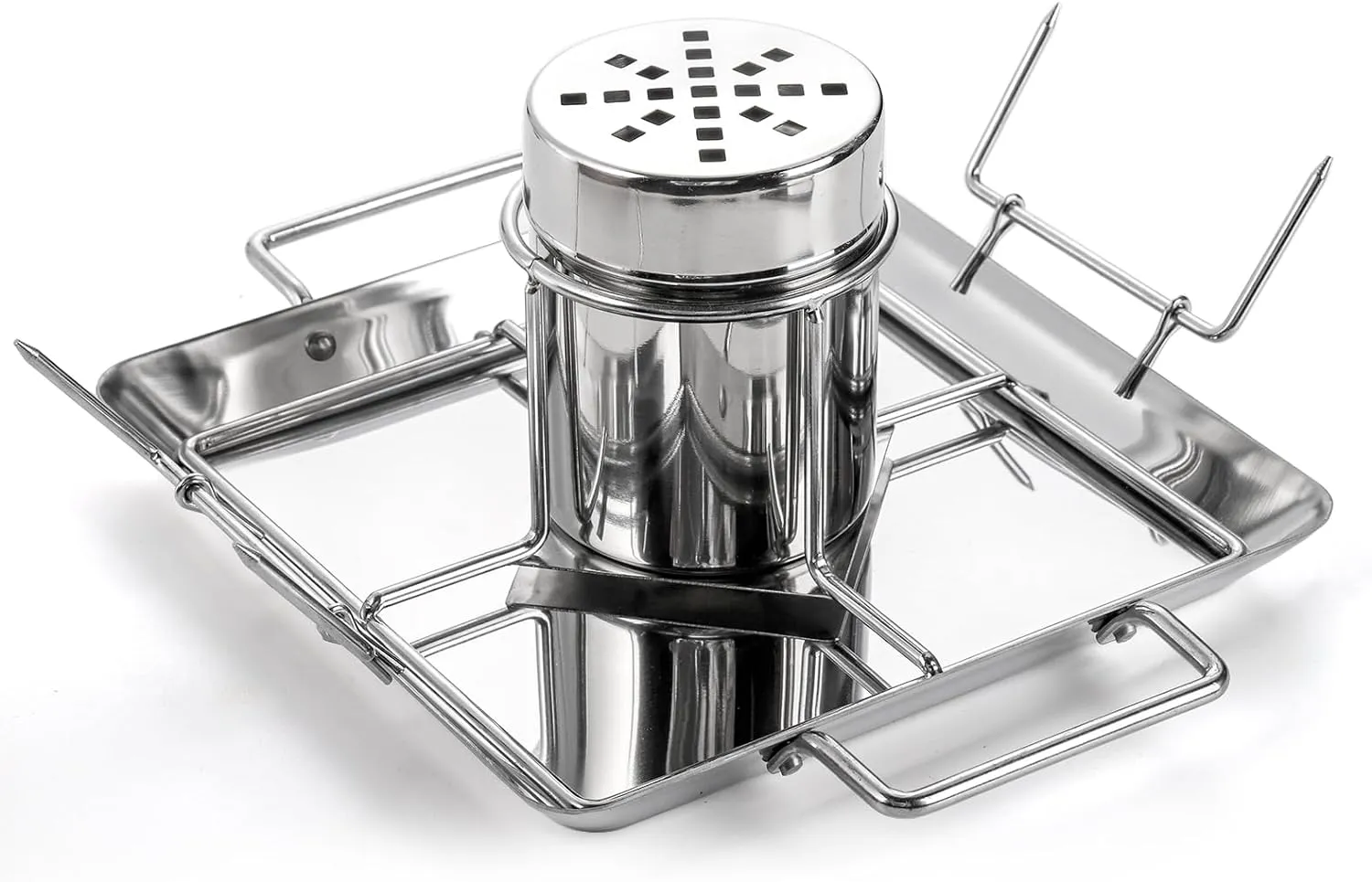 Beer Butt Can Chicken Holder Stand, Rack Tray Canister Vegetable Spike Seasoning Turkey Meat Vertical Roaster for BBQ Barbeque Grill Smoker Oven