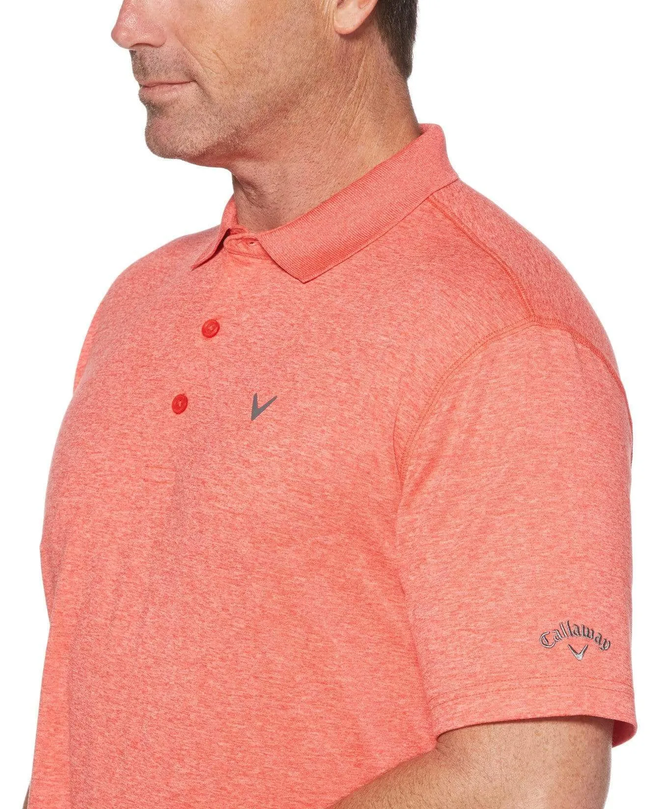 Big & Tall Cooling Heathered Polo With Chevron