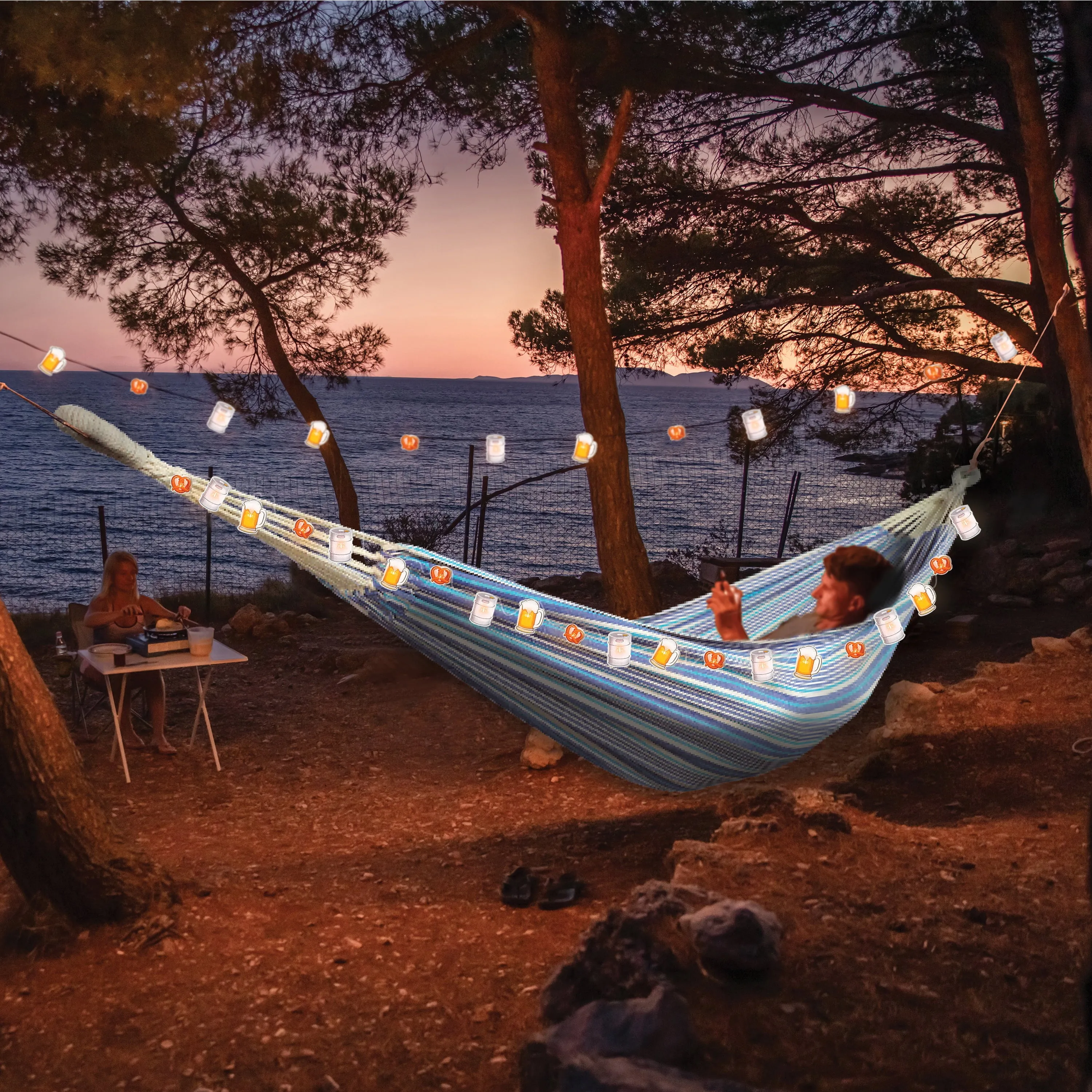Bliss Hammocks 12 Ft Themed String Lights w/ Hanging Clips