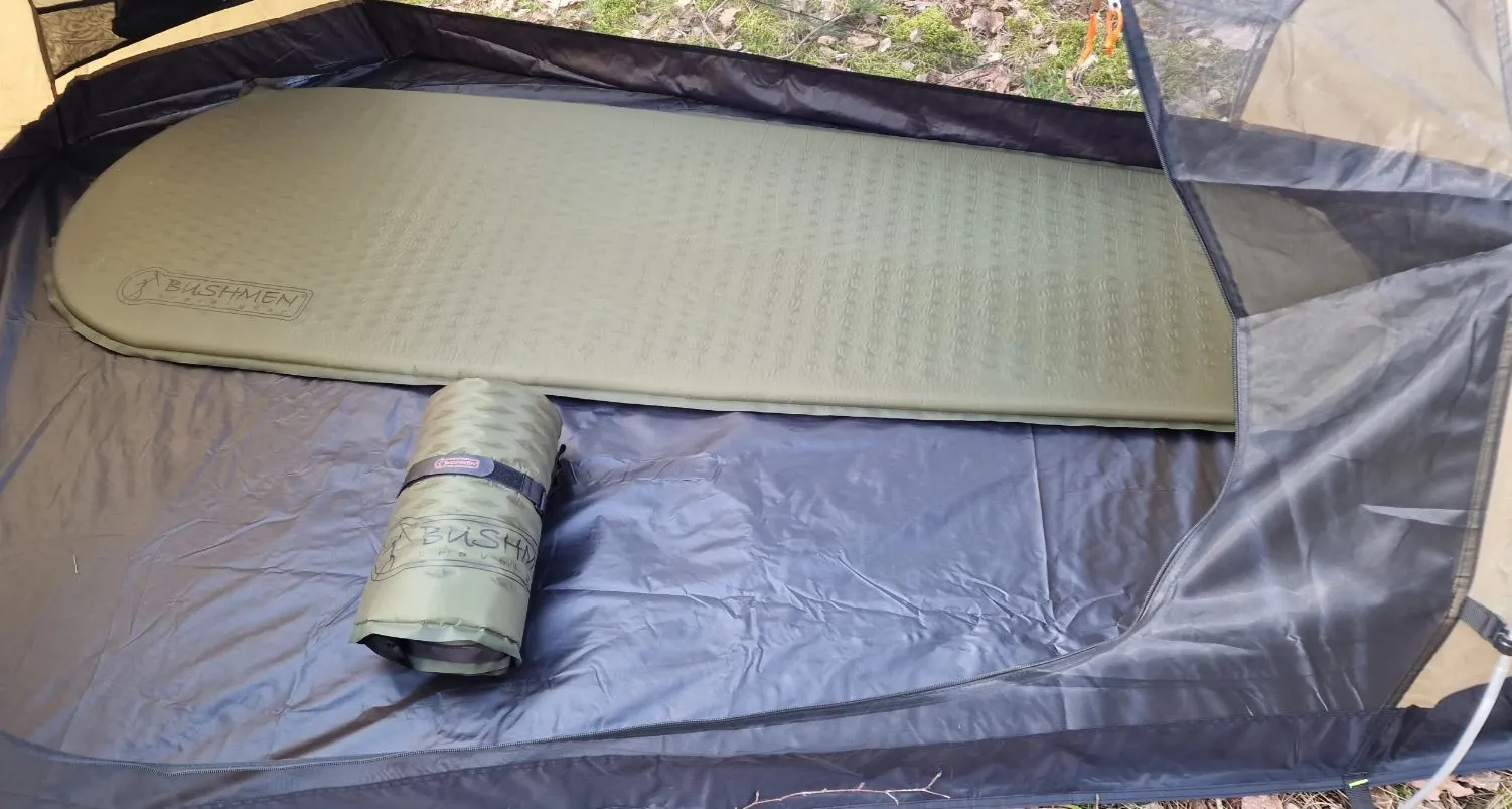 Bushmen FIT 800 Self-inflating camping mat – large, comfortable & light, Comfort down to -4C = R-Value 3,1