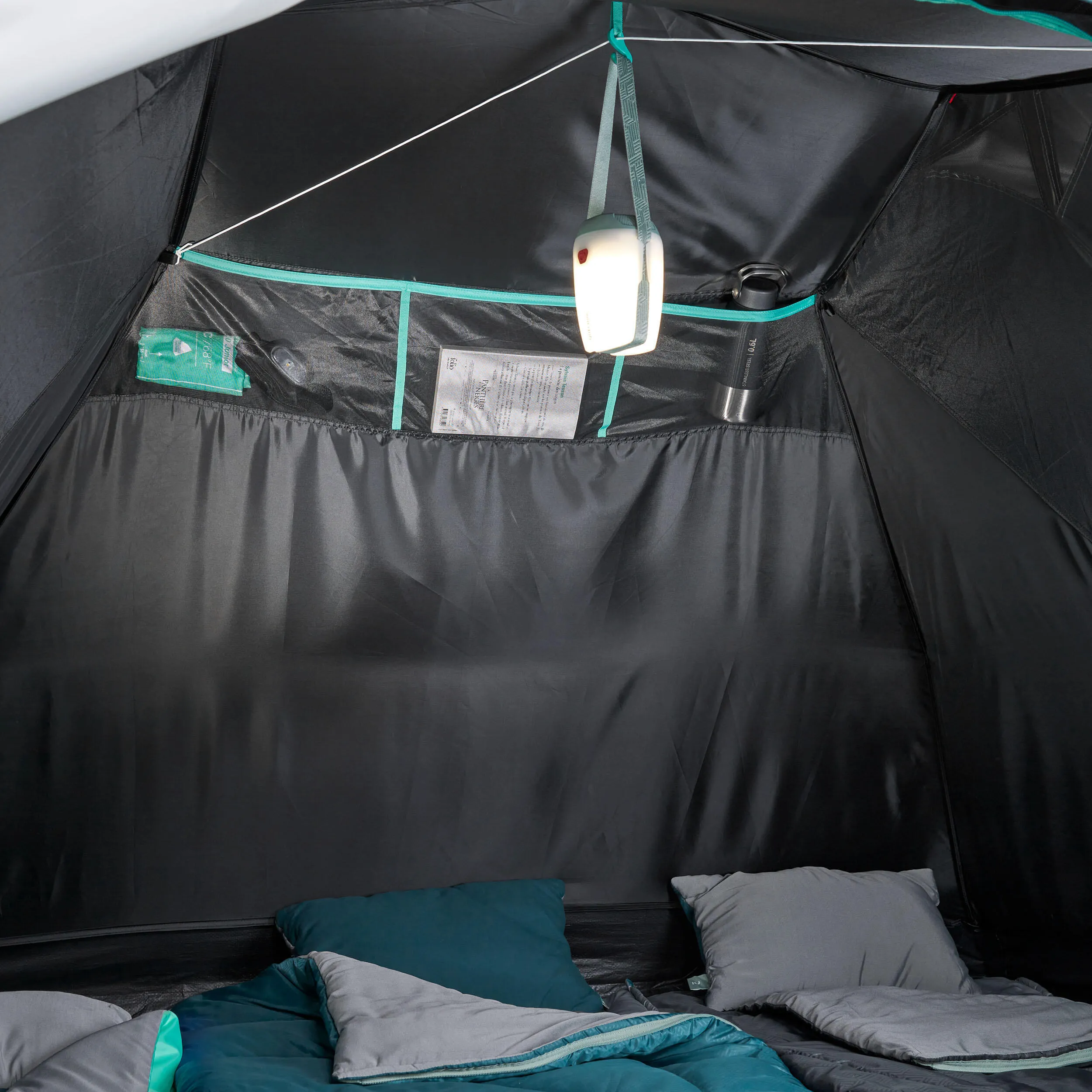 Camping tent Quechua MH100 Fresh&Black 3-person, white/gray