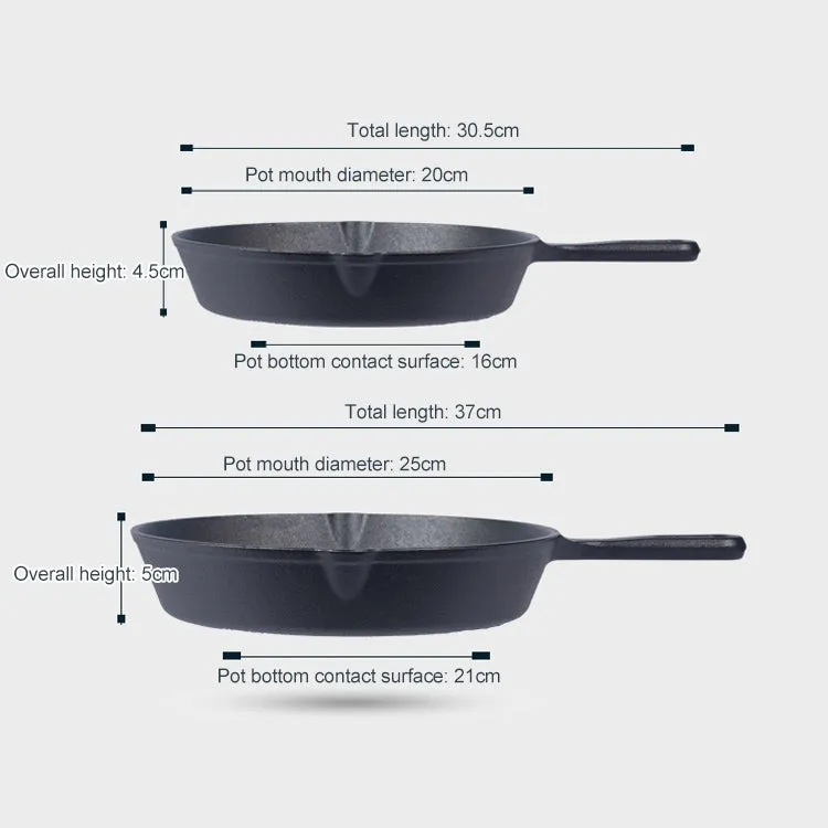 Cast Iron Non Stick Frying Pan Cooking Pot, 25cm
