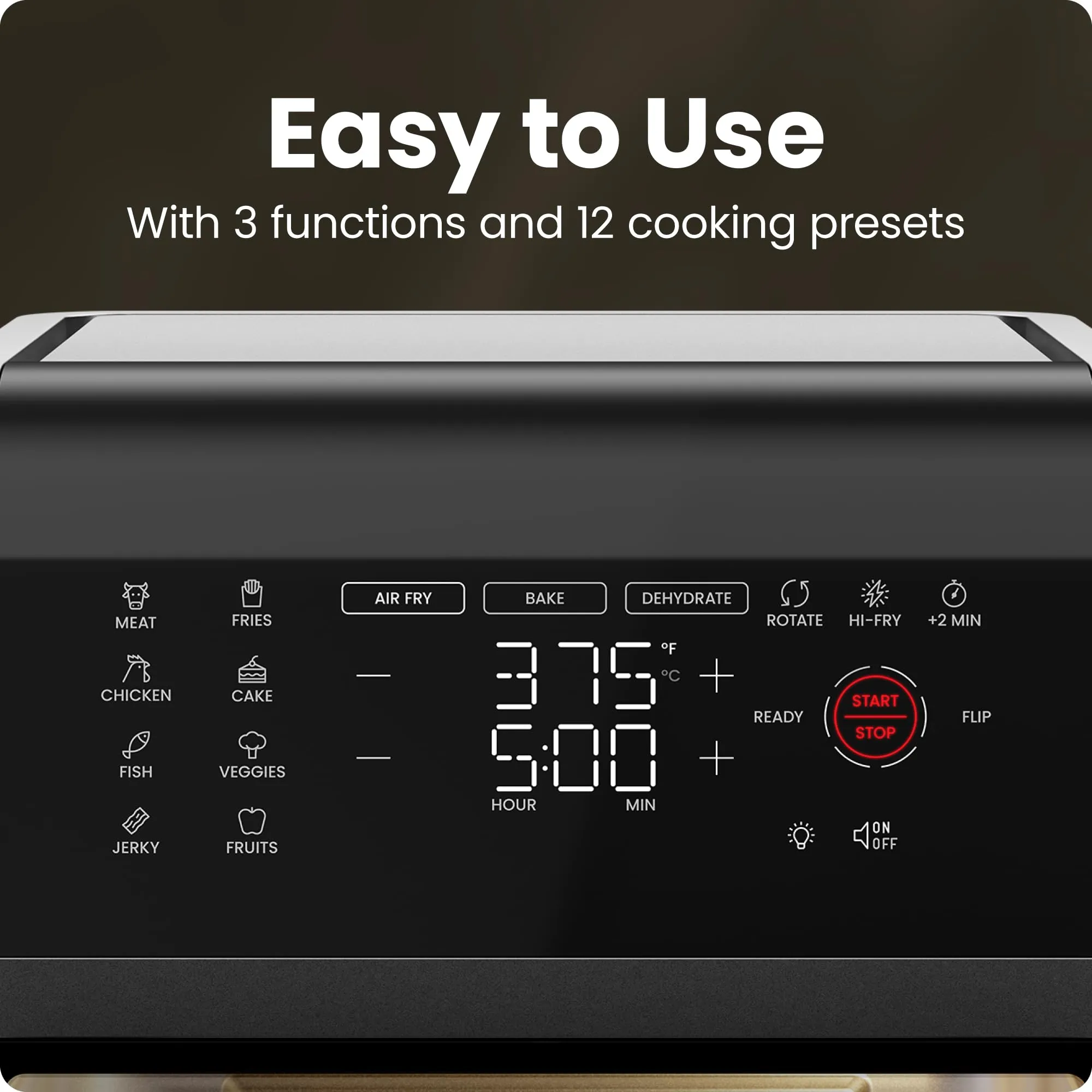 Chefman 12-Quart 6-in-1 Air Fryer Oven with Digital Timer, Touchscreen, and 12 Presets - Family Size Countertop Convection Oven, Dishwasher-Safe Parts