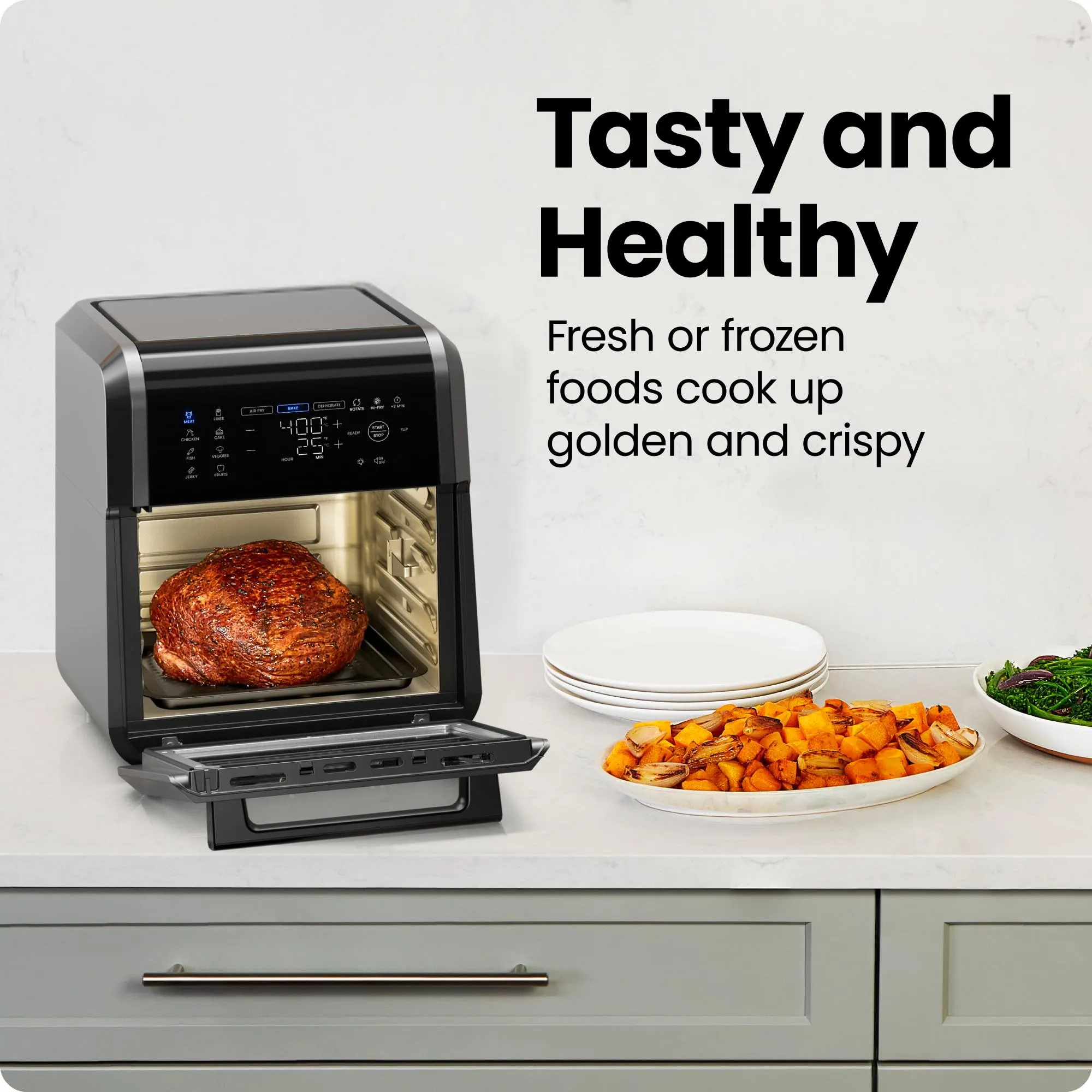 Chefman 12-Quart 6-in-1 Air Fryer Oven with Digital Timer, Touchscreen, and 12 Presets - Family Size Countertop Convection Oven, Dishwasher-Safe Parts