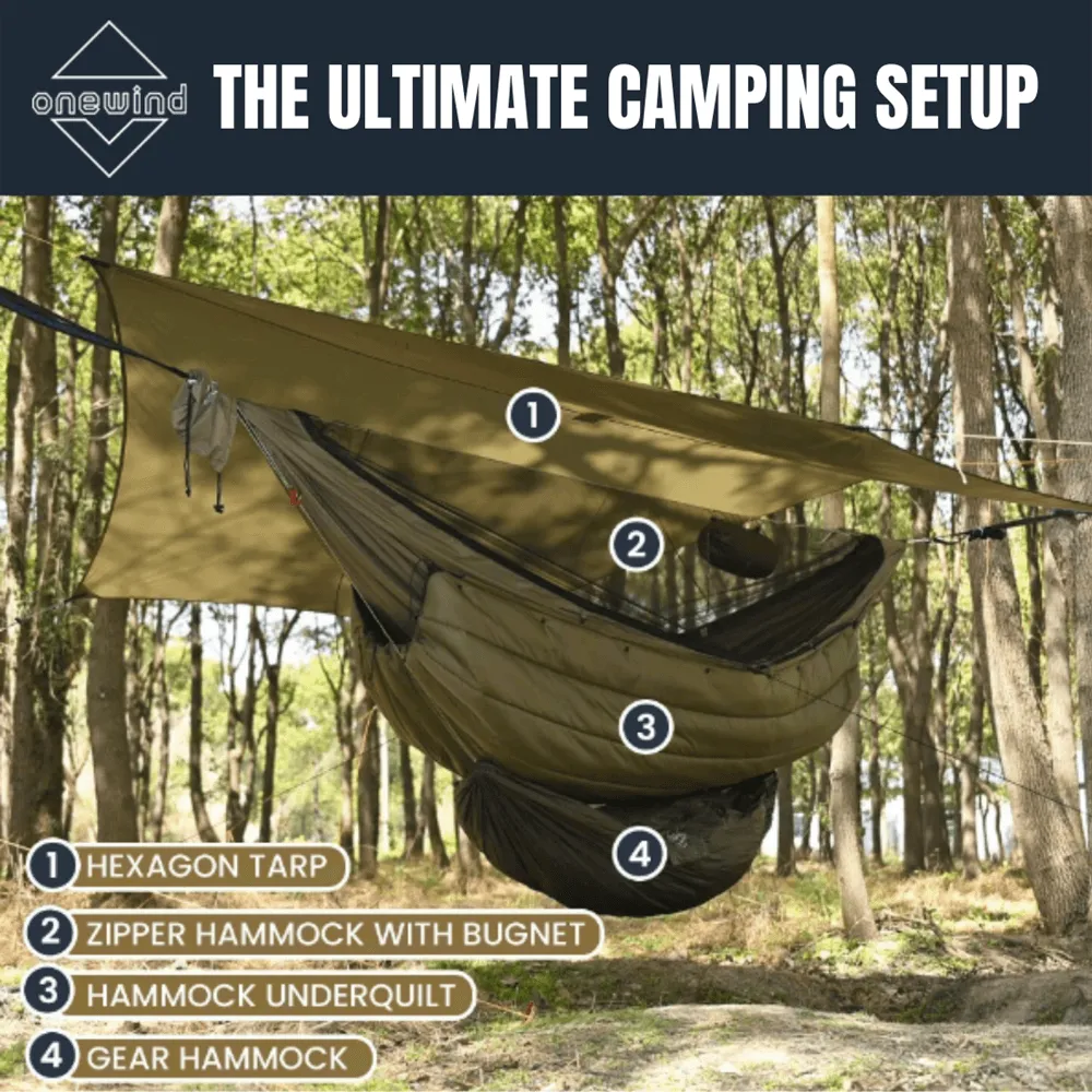 Flare Hammock Underquilt and Blanket Combo for 4 Seasons OD Green