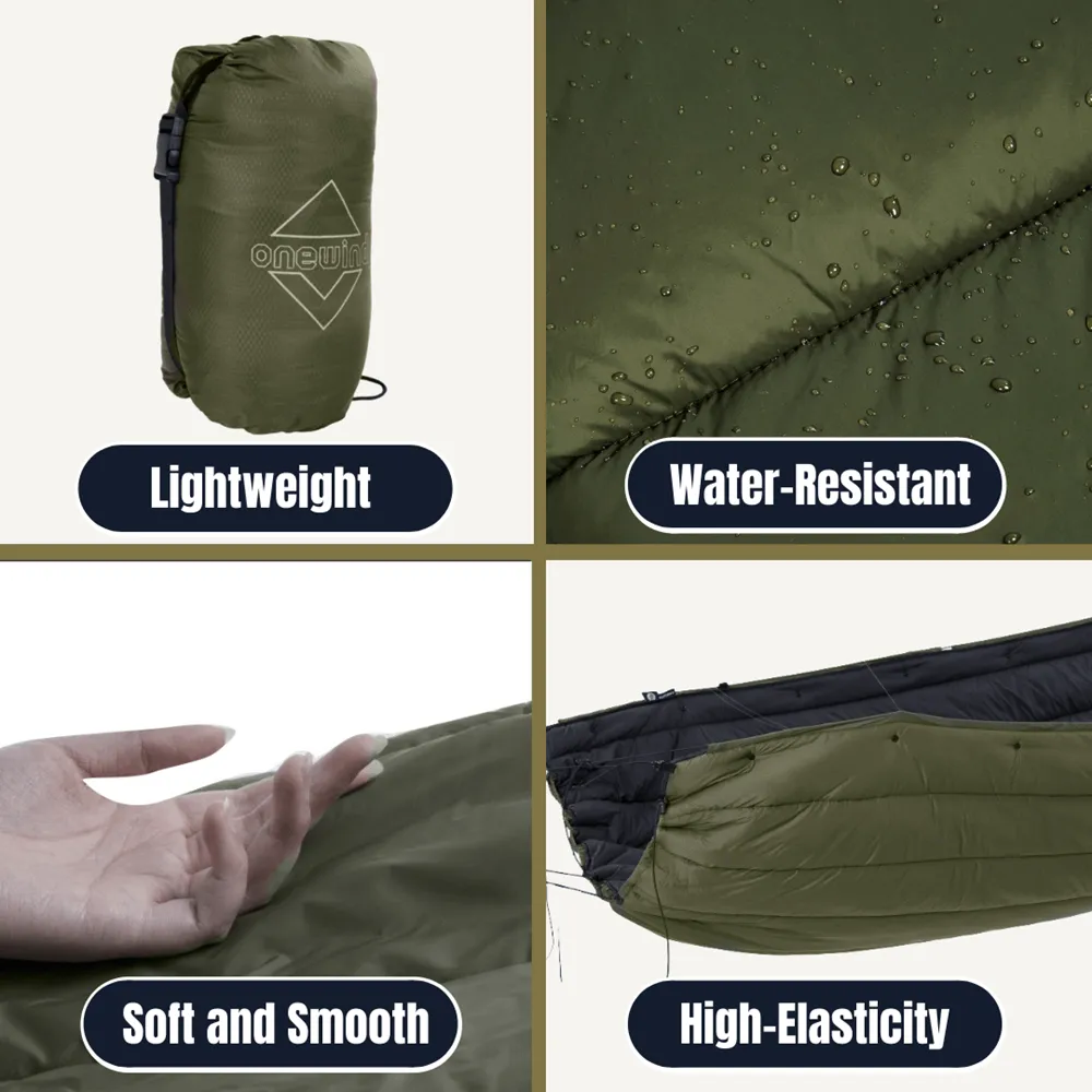 Flare Hammock Underquilt and Blanket Combo for 4 Seasons OD Green