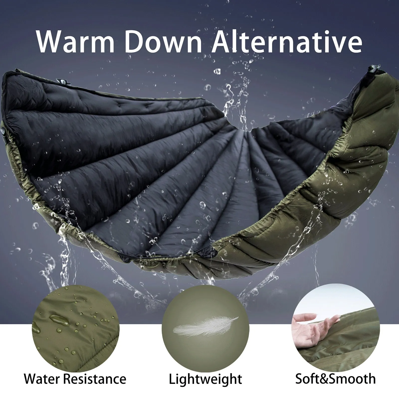 Flare Hammock Underquilt and Blanket Combo for 4 Seasons OD Green