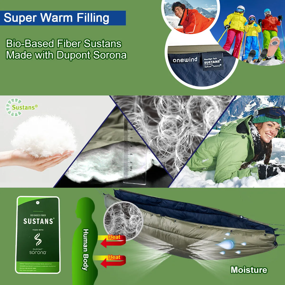 Flare Hammock Underquilt and Blanket Combo for 4 Seasons OD Green