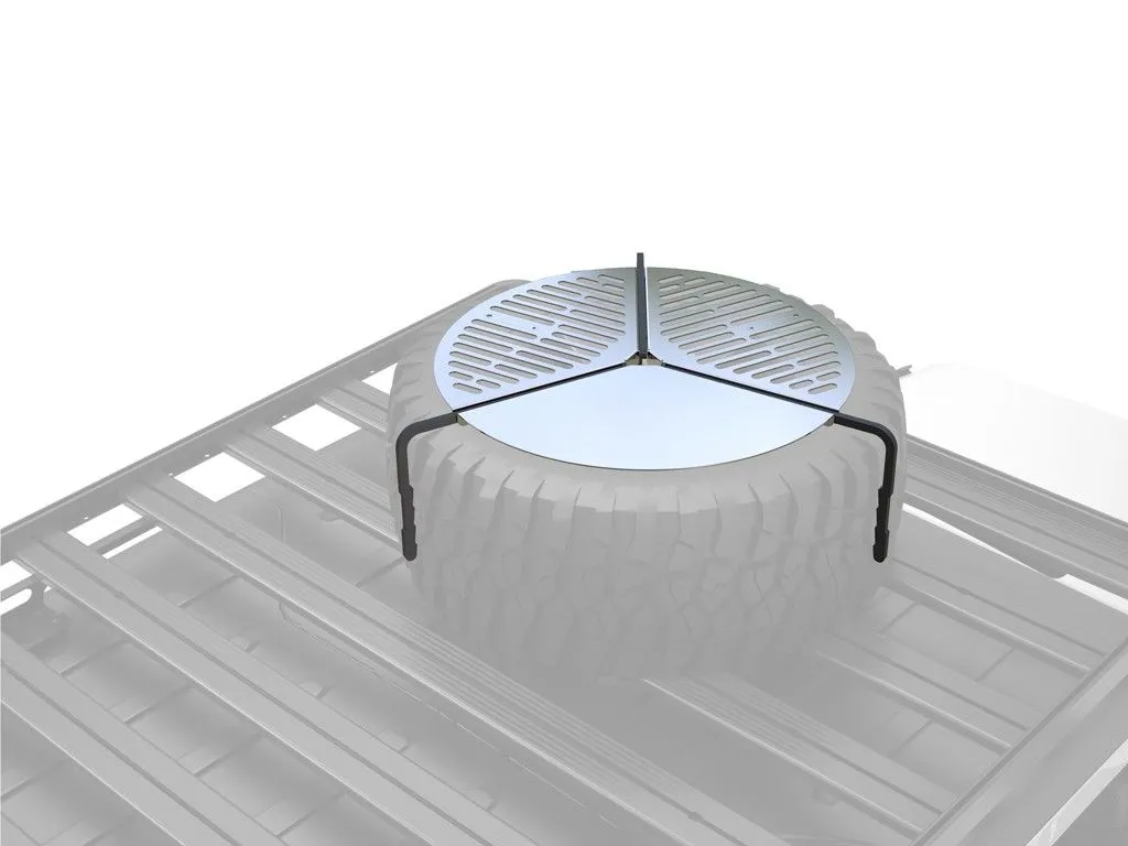 Front Runner BBQ Grate/ Braai stored / mounted to Spare Tyre