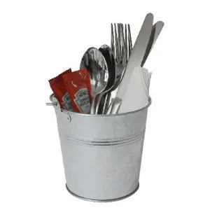 Galvanised Steel Serving Bucket 12cm Dia- Pack 12