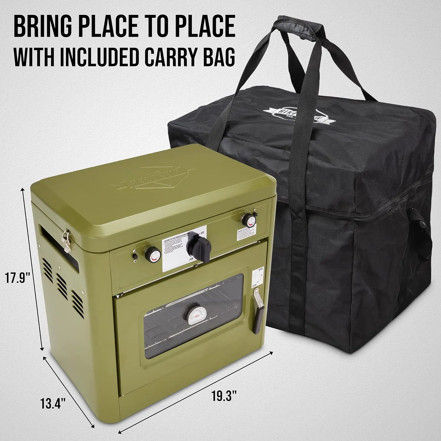 Gas Camping Oven, CSA Approved 2-Burner Stove & Camp Oven with Bag, Igniter & More