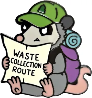 Hiking Possum Enamel Lapel Pin