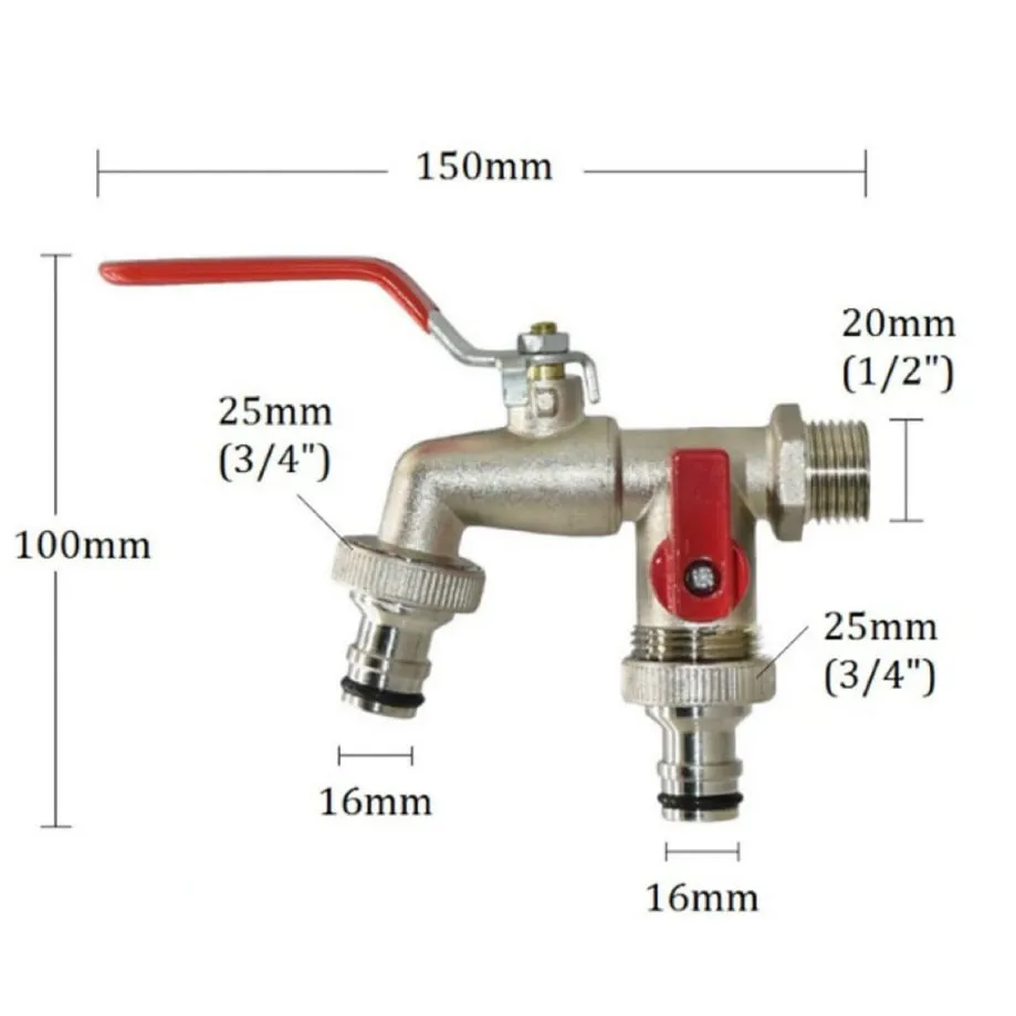 Last Day 50% OFFUniversal Stainless Steel Double Outlet Garden Water Faucet