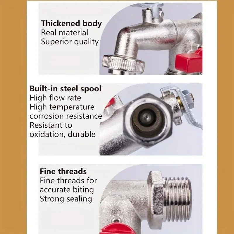 Last Day 50% OFFUniversal Stainless Steel Double Outlet Garden Water Faucet