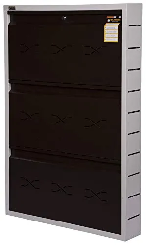 Metal Magic India Metal Shoe Rack || Powder Coated 3 Shelves Metal Shoe Stand L3 (Height 43" x Width 20" x Depth 5.5") (Brown)