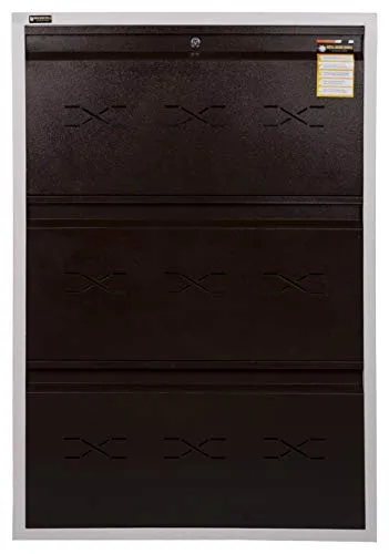 Metal Magic India Metal Shoe Rack || Powder Coated 3 Shelves Metal Shoe Stand L3 (Height 43" x Width 20" x Depth 5.5") (Brown)