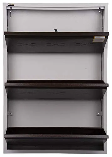 Metal Magic India Metal Shoe Rack || Powder Coated 3 Shelves Metal Shoe Stand L3 (Height 43" x Width 20" x Depth 5.5") (Brown)