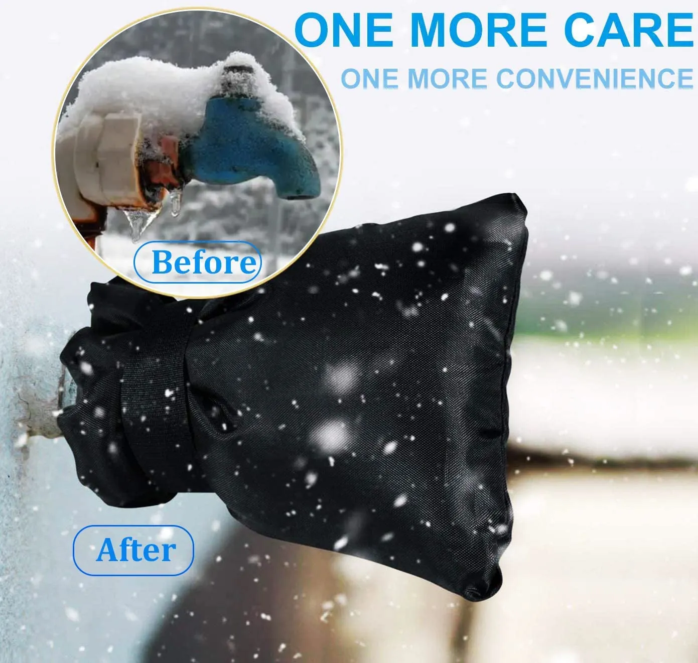 Outdoor Faucet Covers for Winter Freeze Protection, Upgraded Thicken 8.5" H X 6.1" W outside Garden Faucet Socks for Winter Waterproof Reusable Hose Bibs Insulated Spigot Cover, 4 Pack Black