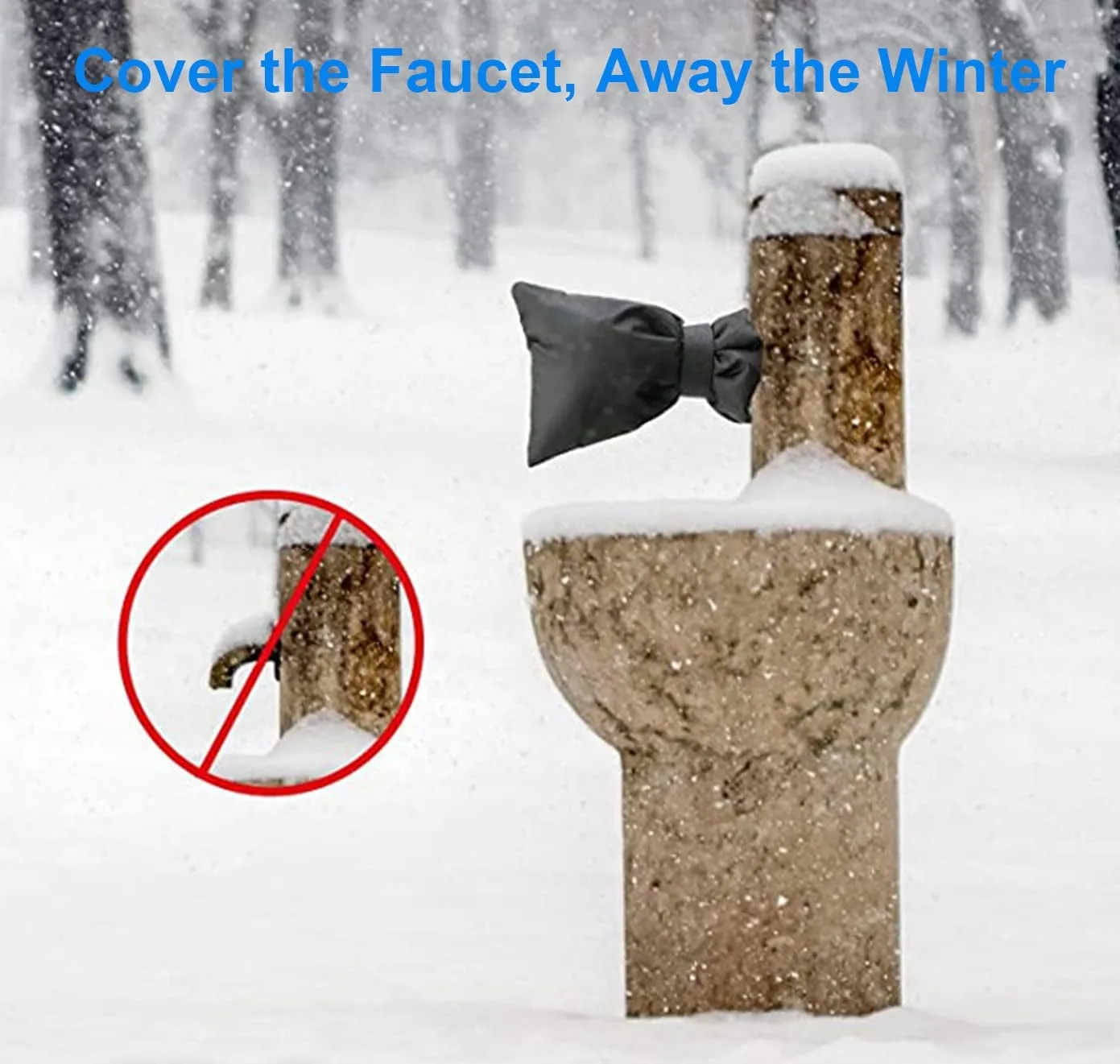 Outdoor Faucet Covers for Winter Freeze Protection, Upgraded Thicken 8.5" H X 6.1" W outside Garden Faucet Socks for Winter Waterproof Reusable Hose Bibs Insulated Spigot Cover, 4 Pack Black