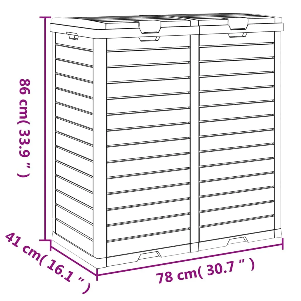 Outdoor Garbage Bin Light Brown 78x41x86 cm Polypropylene
