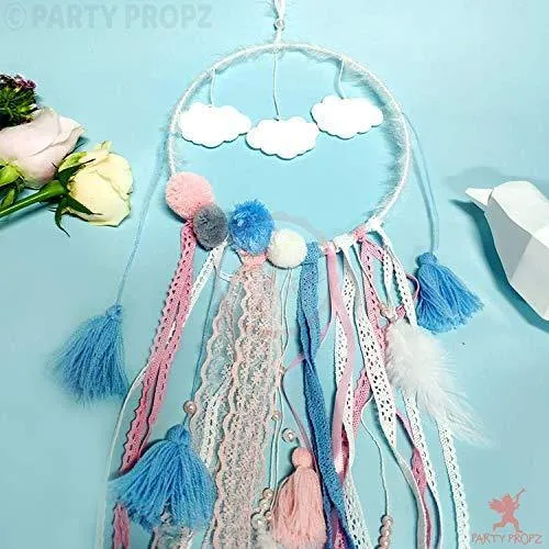 Party Propz Cloud Lights Dream Catchers Handmade Feather Crafts Dreamcatchers with Light Lace for Home,Rooms, Bedroom Wall Hanging Decoration, Craft Hangings Decor,Decorative Items Gift Girls
