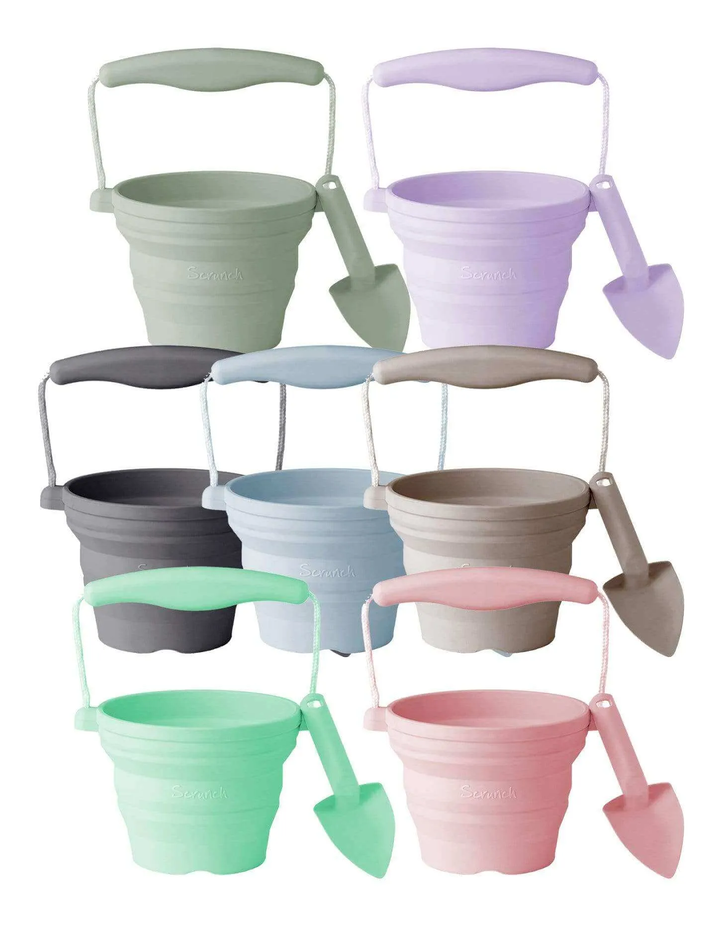 Scrunch Seedling Pot and Trowel Various Colours