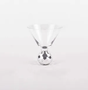 silver disco hammered martini glass