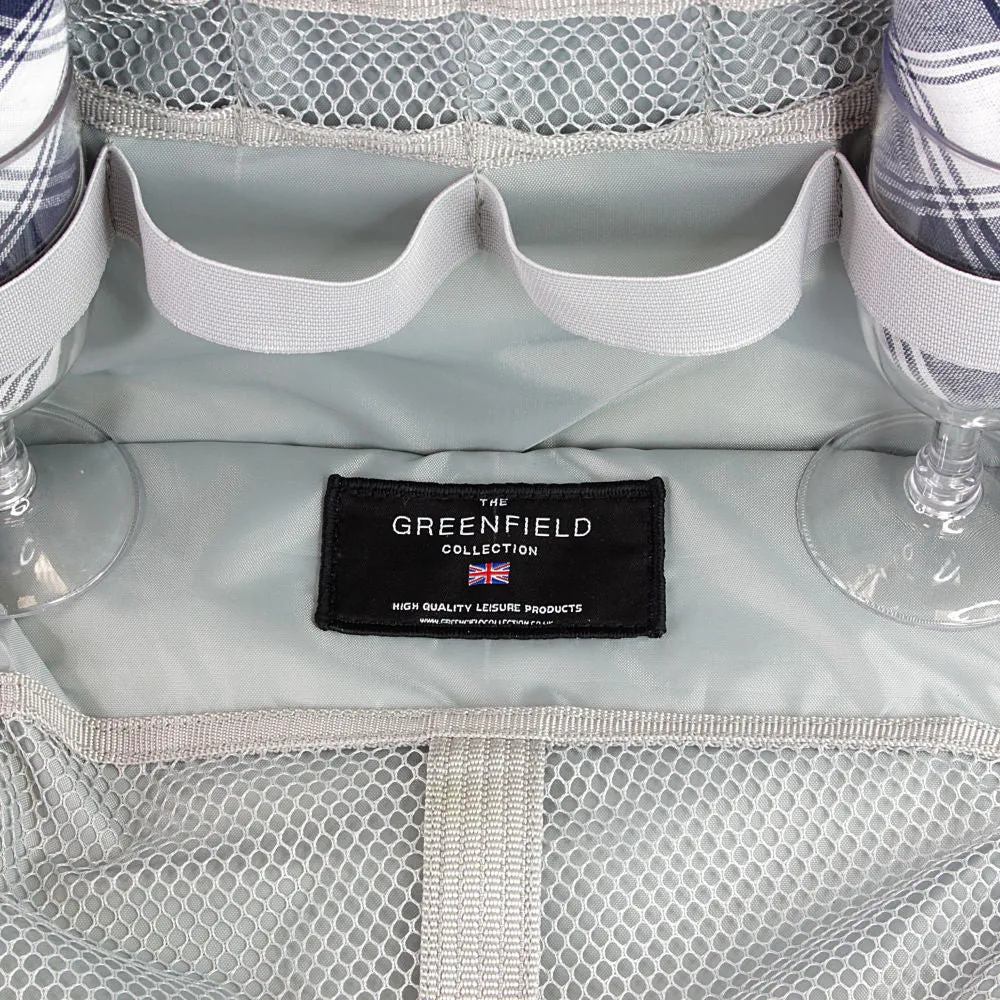Super Deluxe Picnic Backpack Hamper for Four People with Matching Picnic Blanket