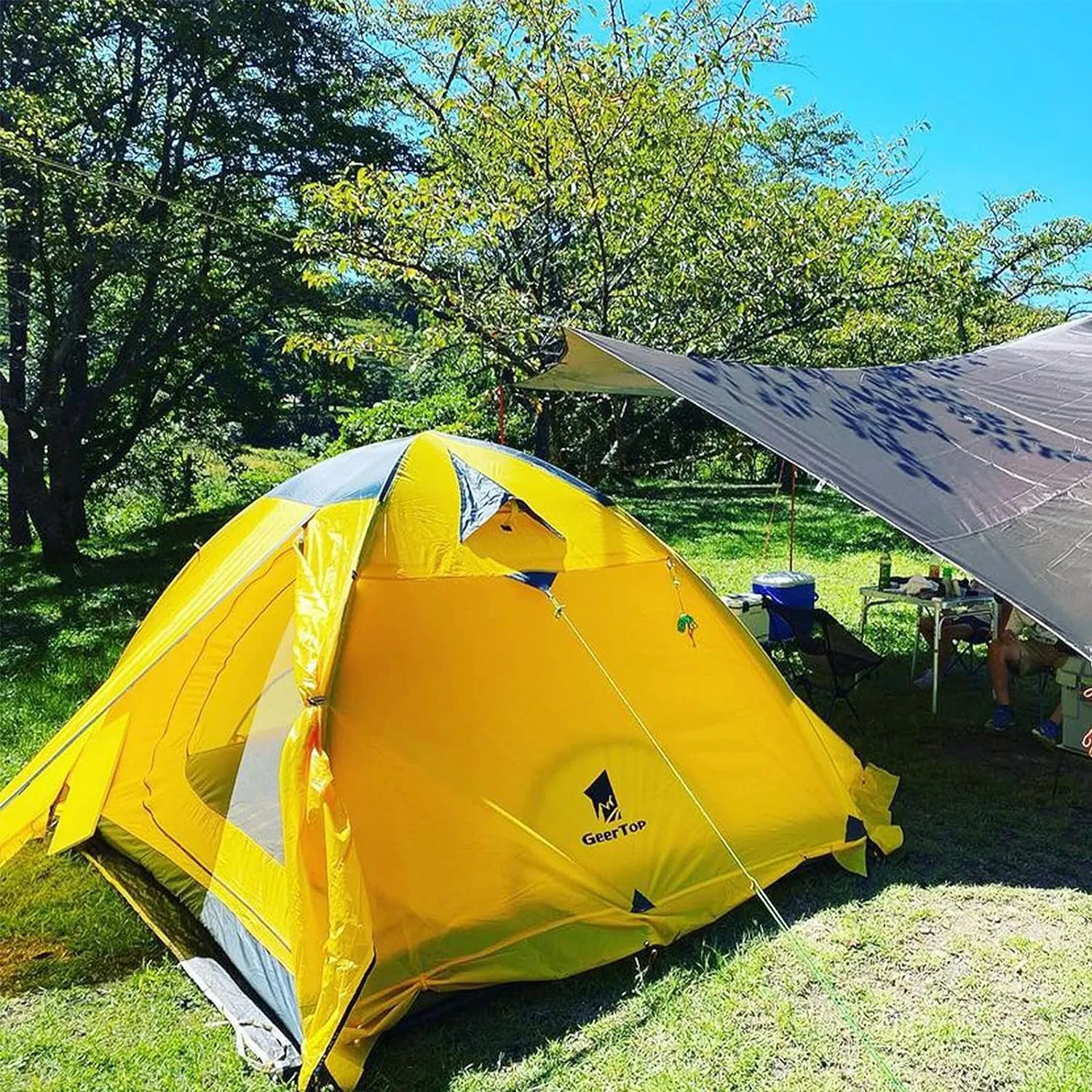 Tente de Camping 2 Personnes, Confortable et Compacte Dme Tente tanche Double Couche ultra Lgre Design Moderne Camping Randonne | Fitnessterapy