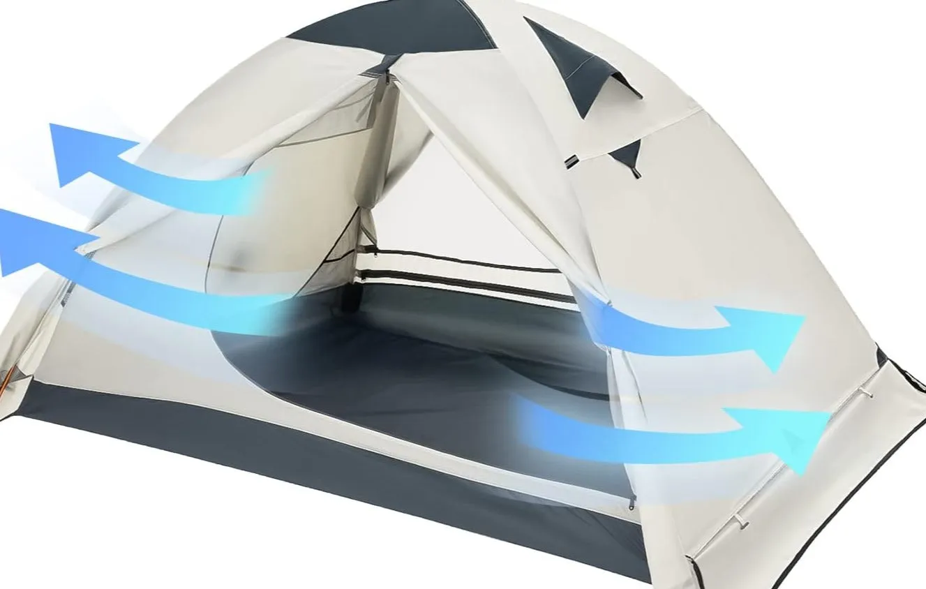 Tente de Camping 2 Personnes, Confortable et Compacte Dme Tente tanche Double Couche ultra Lgre Design Moderne Camping Randonne | Fitnessterapy