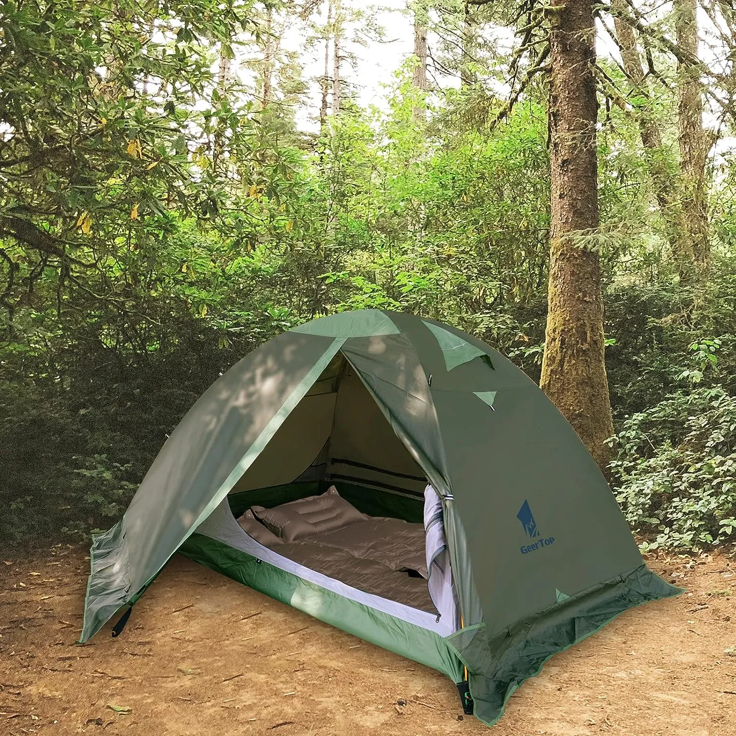 Tente de Camping 2 Personnes, Confortable et Compacte Dme Tente tanche Double Couche ultra Lgre Design Moderne Camping Randonne | Fitnessterapy